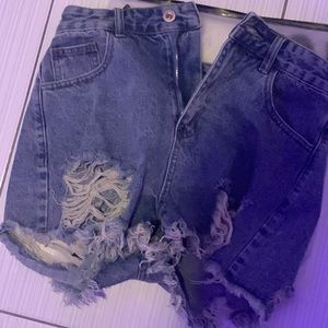 These are ripped Jean shorts that have never been worn